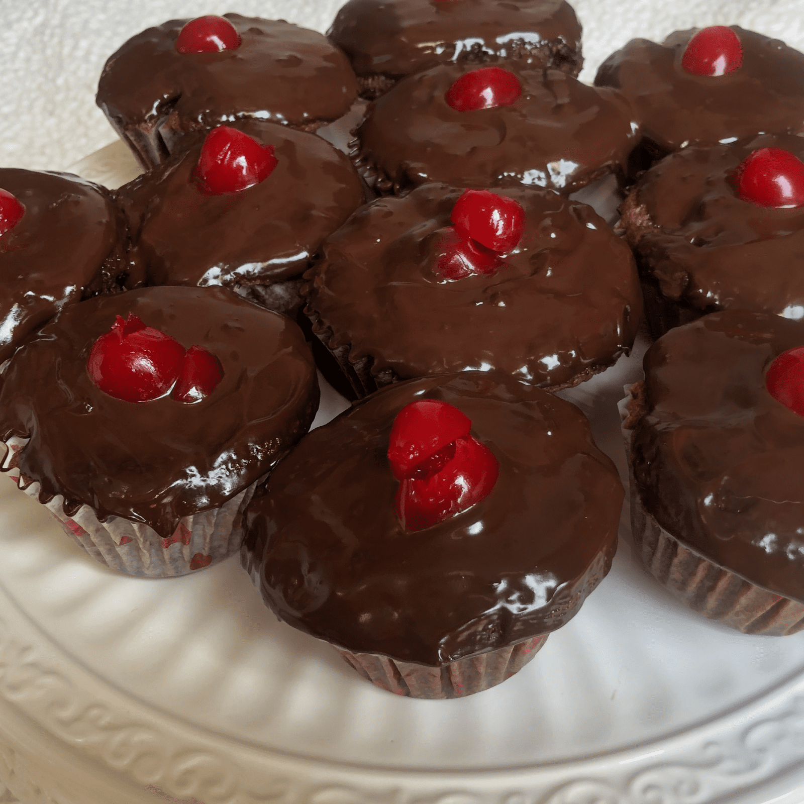 German Chocolate Cupcakes with Chocolate Ganache Frosting