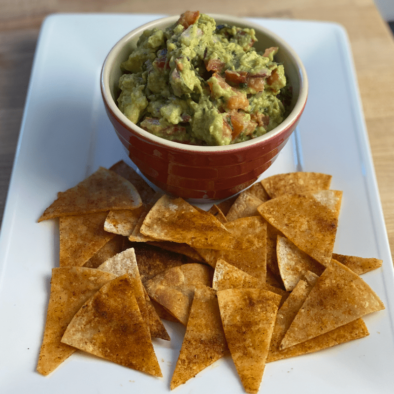 Guacamole with Homemade Tortilla Chips