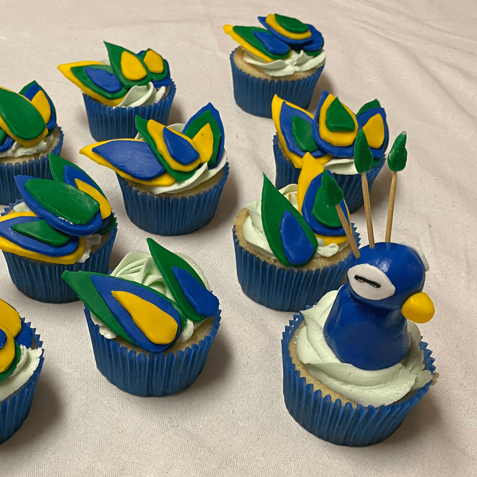 Peacock Cupcakes