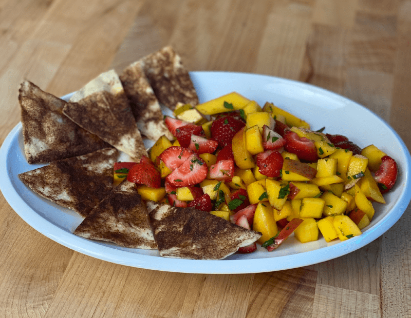 Tiny Chefs - Sweet Mango Salsa with Cinnamon Sugar Tortilla Chips